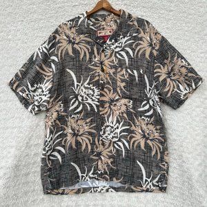 Caribbean Joe Men's Linen Button Down Floral‎ Print Size Large